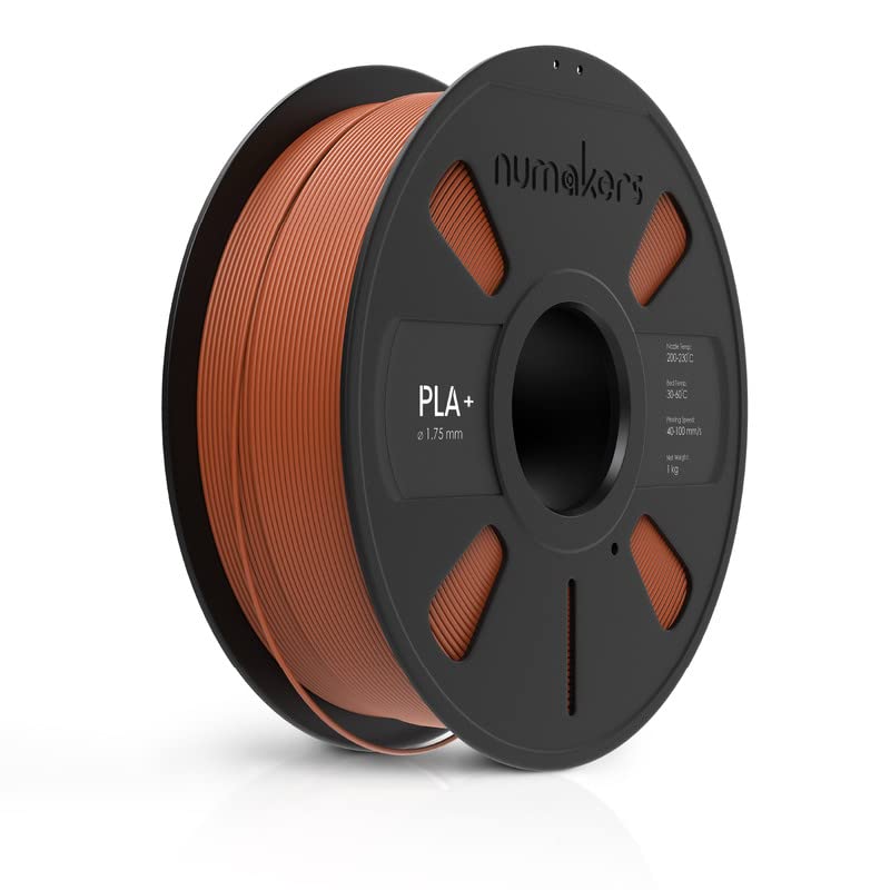 Image of NUMAKERS PLA+ 3D Printer Filament, 1.75mm, Dimensional Accuracy + /- 0.03 mm, 1 kg Spool (2.2 lbs), Compatible with Most FDM Printers (Rust Copper)