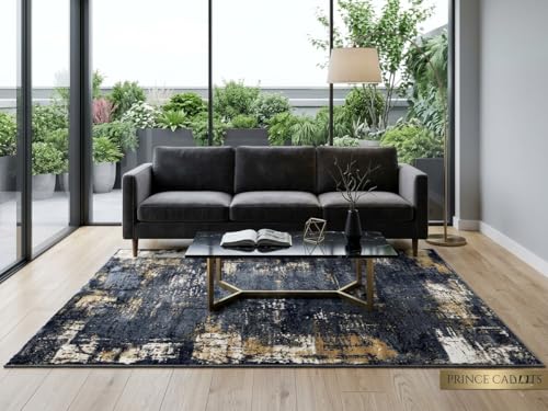 Image of 5 x 7 Feet Modern Carpet for Living Room | Non-Fade Soft Floor Rug for Hall & Bedroom | Easy Clean & Non-Slip Backing