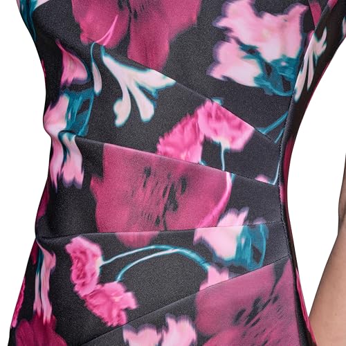 Image of KARL LAGERFELD Short Ruched Sleeve Jewel Neck Sheath Mini Dress