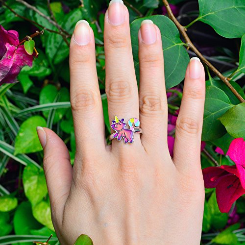 Fairy Tale Cute Caticorn Unicorn Cat Color Change Mood Ring For Girls Size Adjustable3