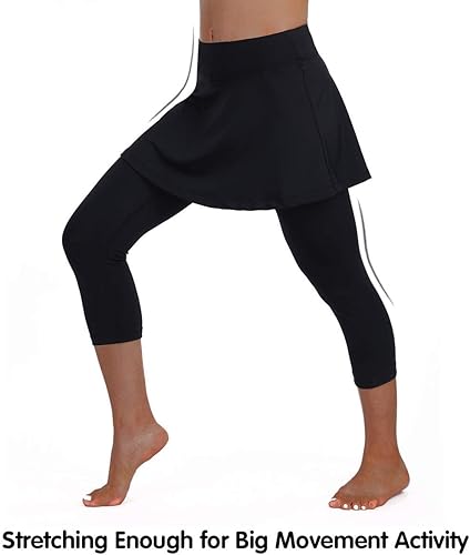 Miniatura 2 de ANIVIVO - Leggings con falda y bolsillos para mujer, diseño para yoga y tenis