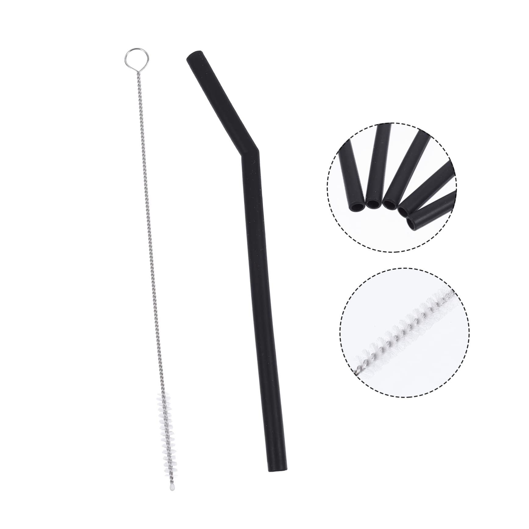 Healeved 48stücke Teiliges Set Wiederverwendbare Silikon-trinkhalme Mit Reinigungsbürsten Flexibles Lebensmittelechtes Material Für Getränke Bubble Tea Und Für Unterwegs