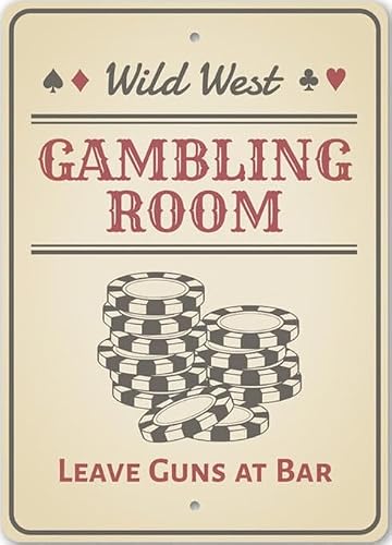 Wild West Gambling Room, Gameroom Sign, Man Cave Wall Sign, Casino Metal Sign
