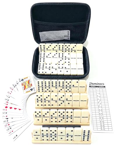 Juego de dominó doble 6 con 28 fichas y estuche