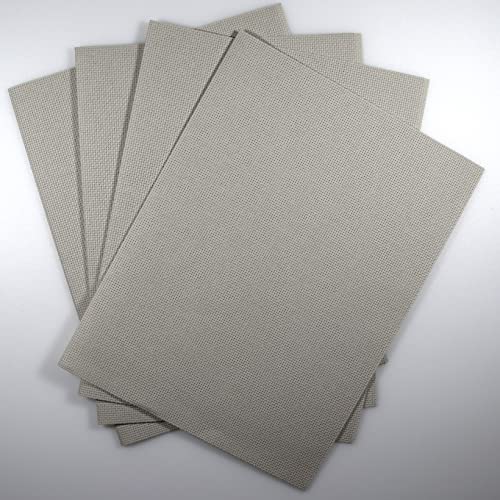 Image of KCS 4 pc of 12 inch x 18 inch 14CT Counted Cotton Aida Cloth Cross Stitch Fabric (Pearl Gray vy it)