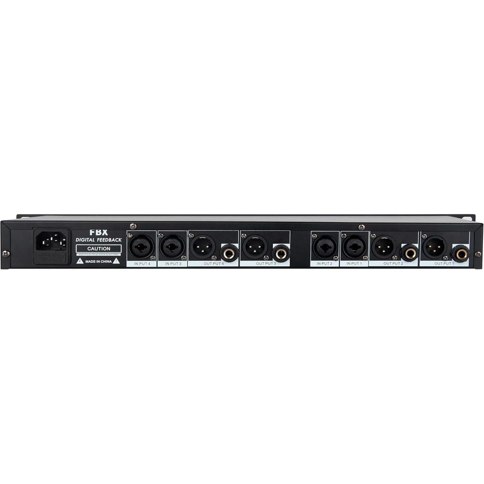 FBX-2244 Supresor de retroalimentación profesional, equipo de procesamiento automático de señal digital, procesador de altavoces Dsp, equipo de silbato inteligente totalmente automático (4 en 4