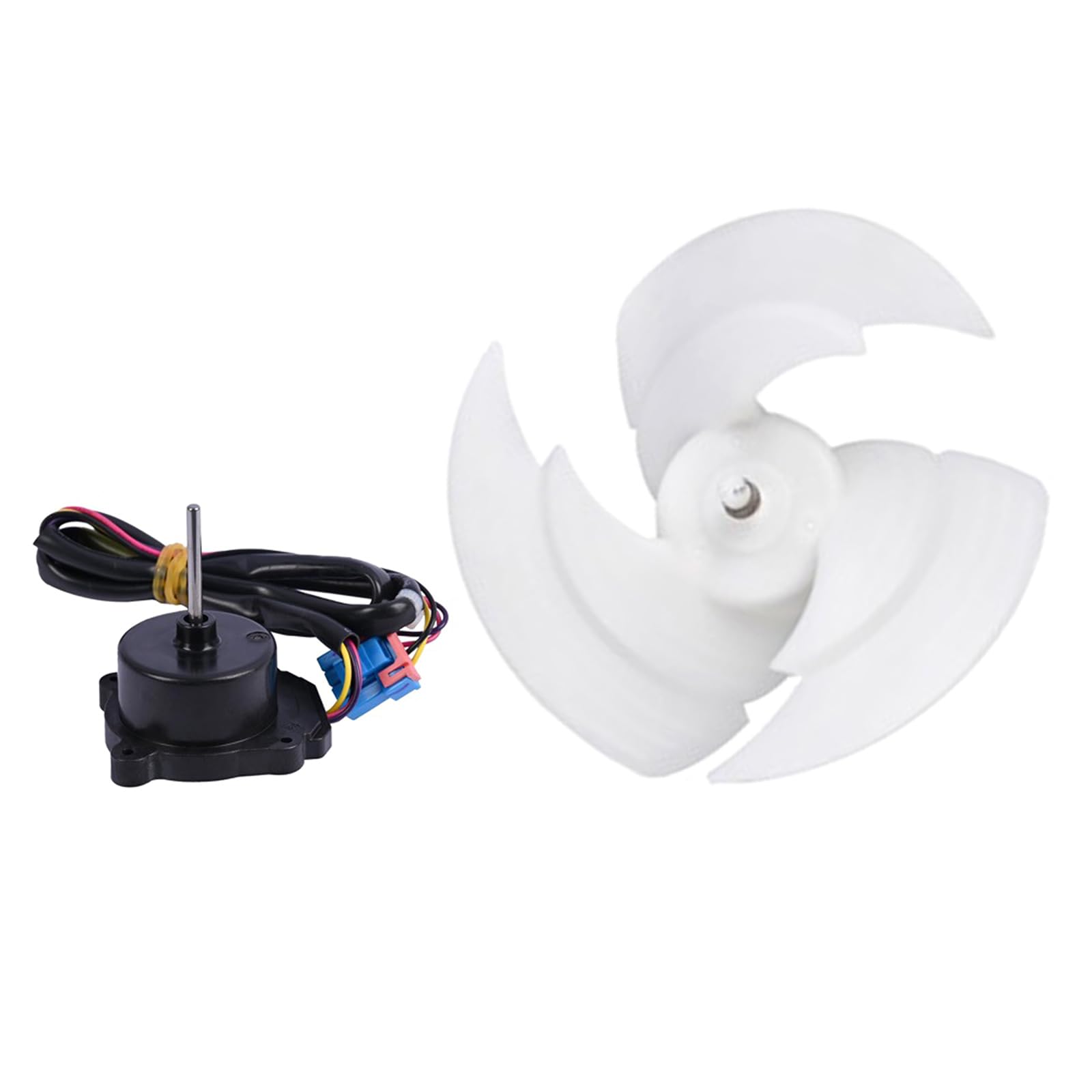 Gruppo motore ventola per riparazione frigorifero, componente ricambio per raffreddamento congelatore 12V con layout connettore a 4 fili plug-in per servizio domestico Riparazione elettrodomestici