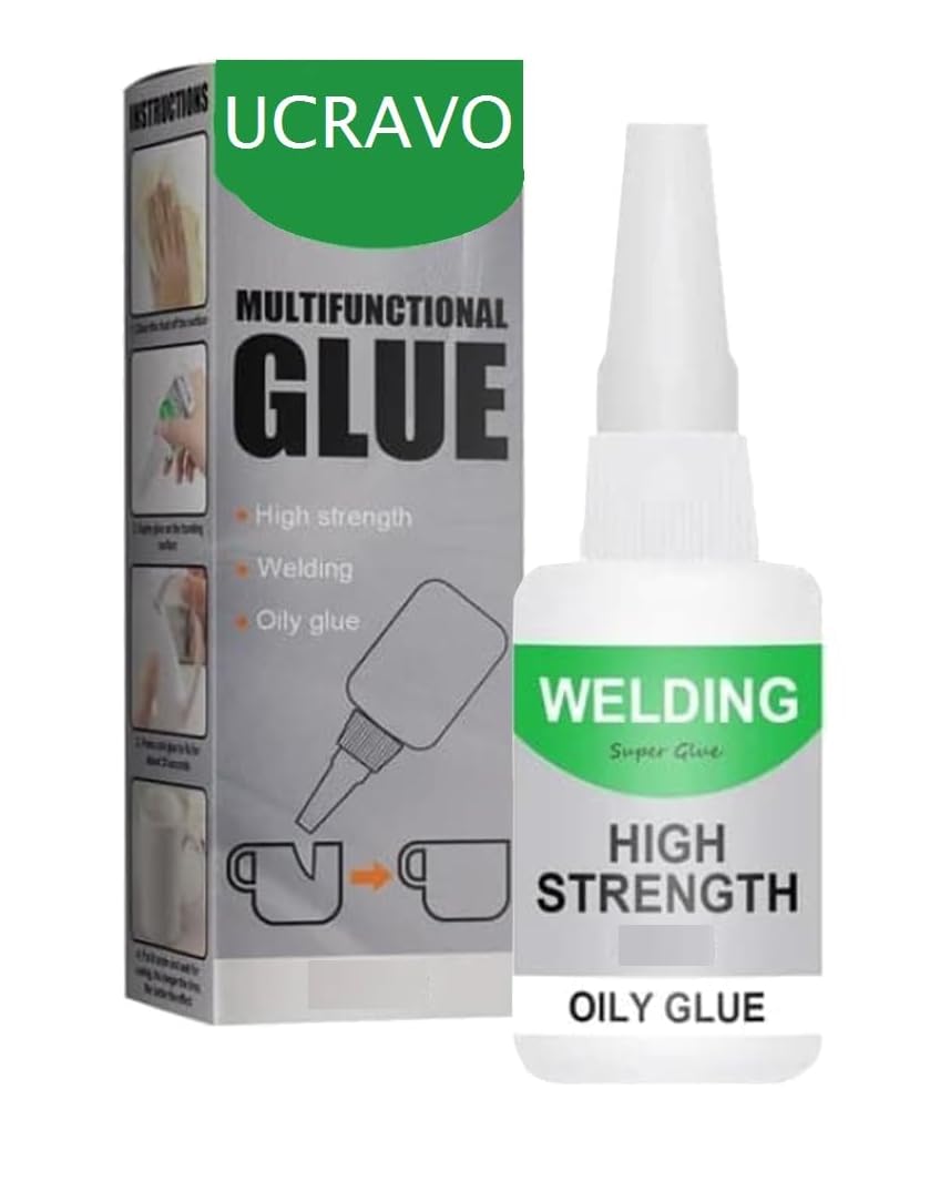 UCRAVO Welding High-Strength Oily Glue, Universal Super Glue, Wood Glue for Furniture, Apply to Super Plastic, Ceramic, Metal, Glass, Plastics, Jade (50g)