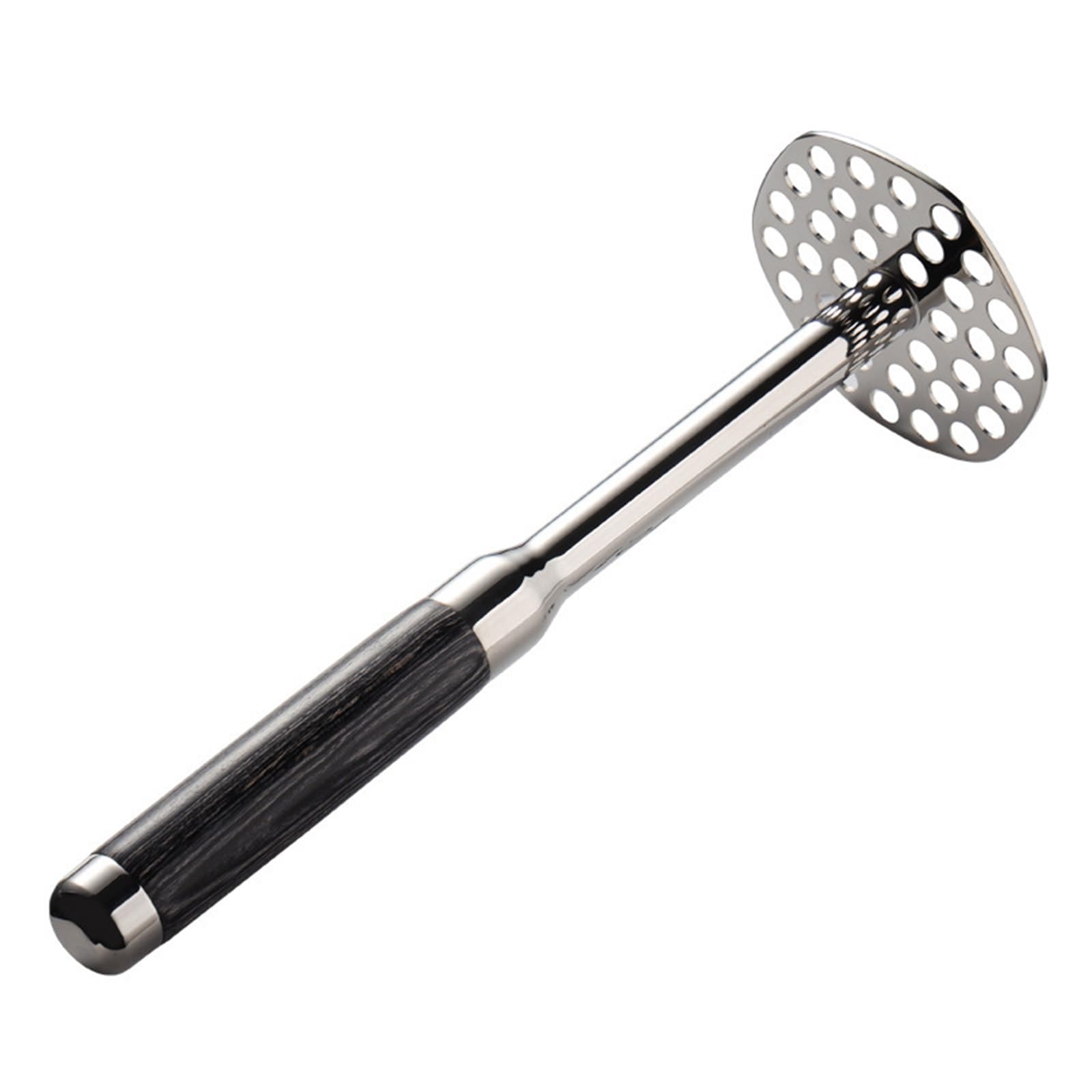 MICFENY Heavy Duty Potato Masher Stainless Steel Long Wooden Handle Kitchen Tool for Potatoes Avocados Bean and Vegetables