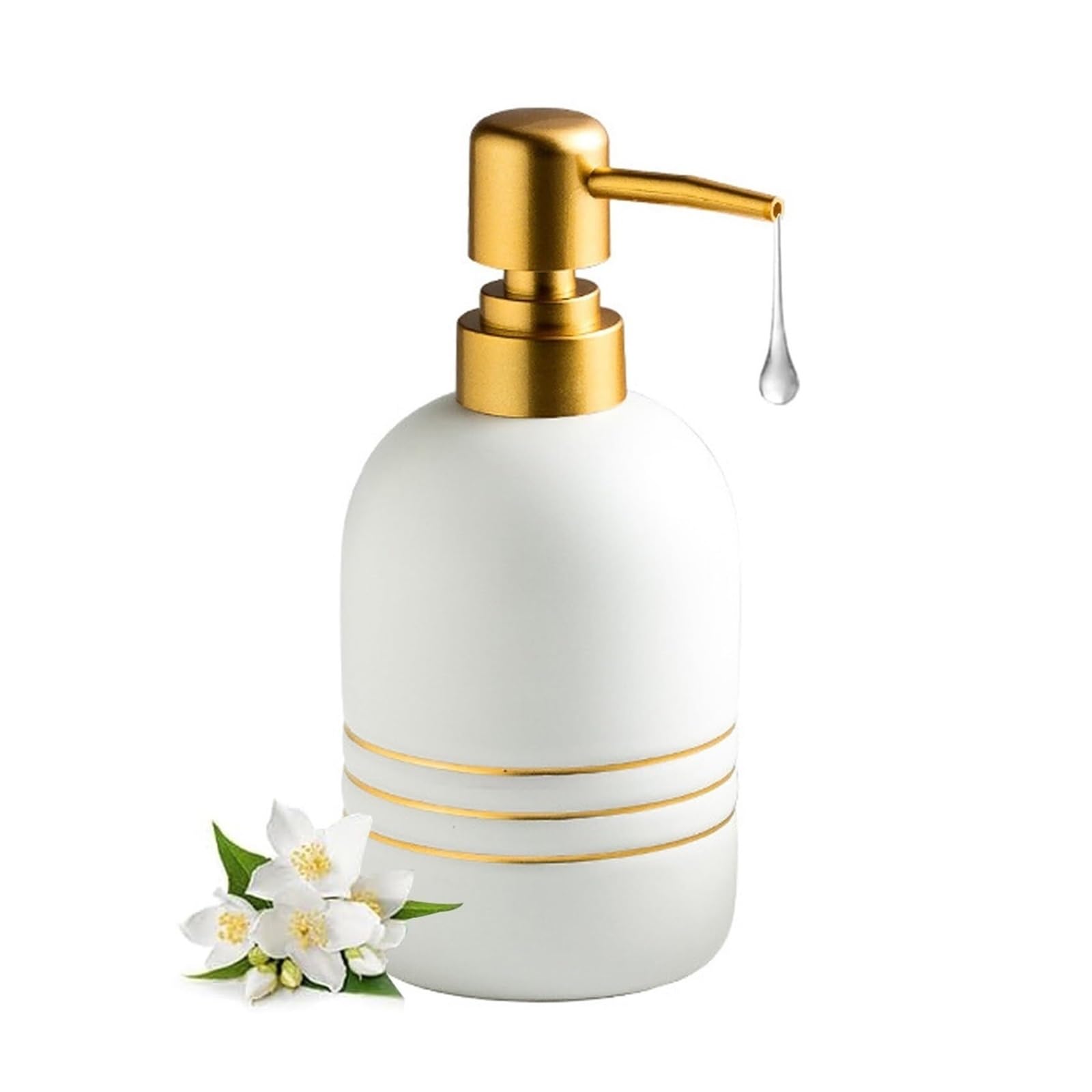 Soap Dispensing Ceramic Dispenser Dish For Kitchen Decoracion Para Cocina(White)