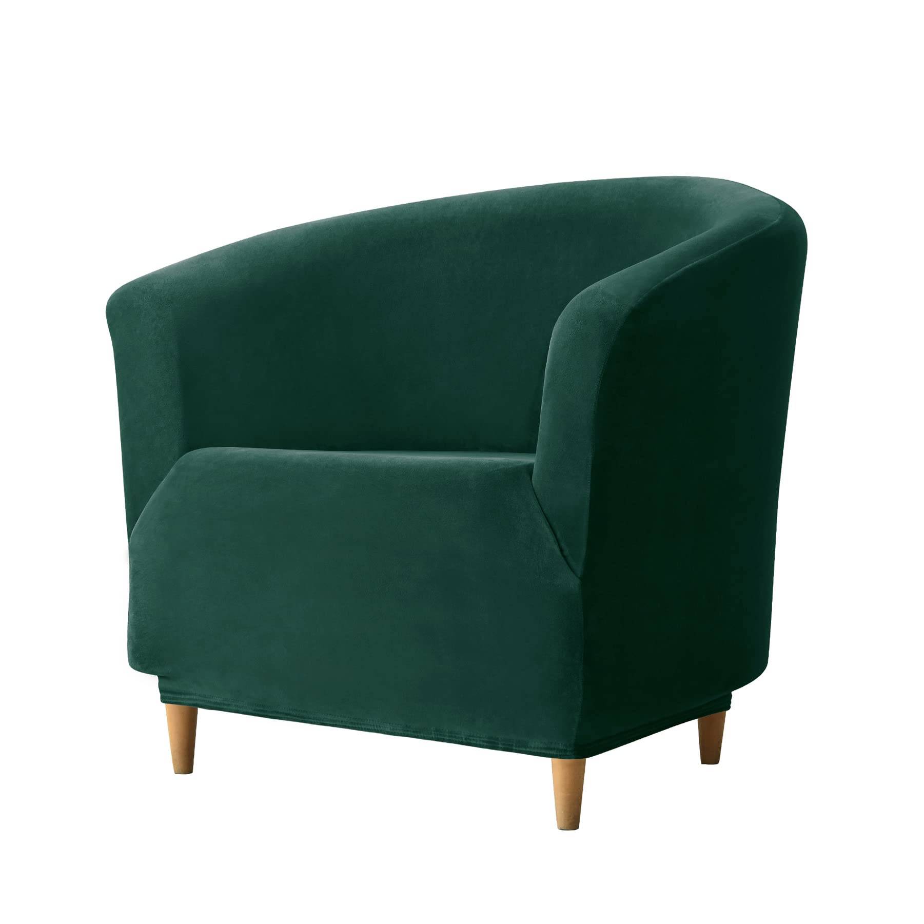 GYHH Velvet Tub Chair Slipcover - Club Chair Covers - Armchair Slipcovers,Sofa Covers,Couch Covers Furniture Protector for Home Decor (25# Dark Green,1-PIECE)