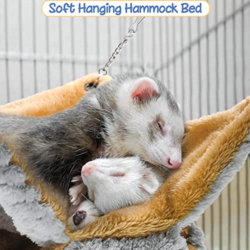 Rayfarmo Ferret Rat Hammock,Guinea Pig Hammock For Cage With Soft Plush,Cage Accessories For Ferret,Rat,Guinea Pig,Chinchilla,Mice,Small Animal Pet Sleep Hanging Bed #TOP3