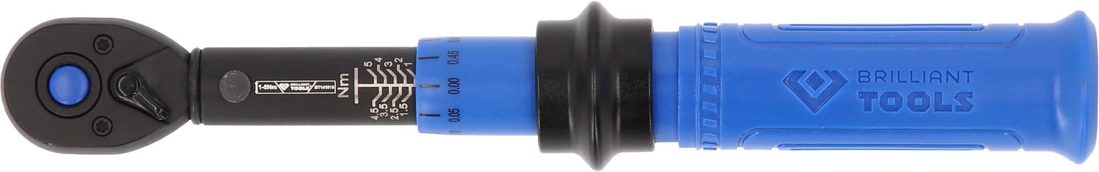 BRILLIANT TOOLS BT141916 - Llave dinamométrica de carraca conmutable (1/4", 1-5 Nm)