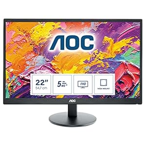AOC E2270SWDN – 22 Inch FHD Monitor, 60Hz, TN, 5ms, Vesa 100 x 100, Tilt, Multimedia monitor (1920 x 1080 @ 60Hz, TN…