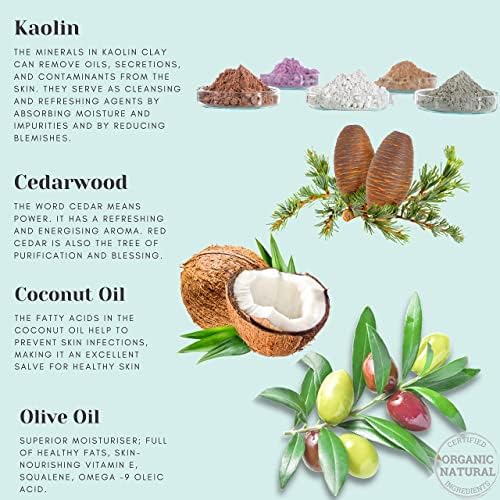 All Naturals, Soap Bar for Men for Hand, Face and Body | 100% Natural Organic with Virgin Coconut Oil, Soothing Cocoa Butter, Aromatherapy Essential Oils 100g (Cedarwood)