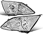 [Halogen Model] Factory Style Headlights Assembly Compatible with Honda CR-V 07-11, Driver and Passenger Side, Chrome Housing Clear Corner