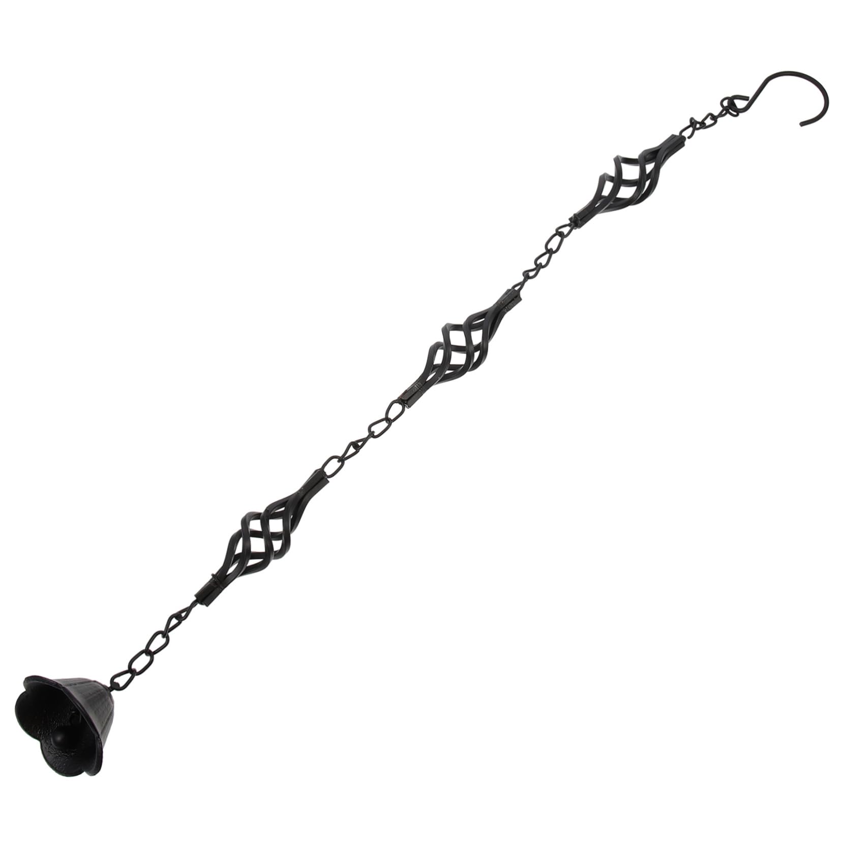 UPKOCH Campanello a Vento in Ferro Nero, Decorazione da Giardino Sospesa, Design Traforato a Sfera, Suono Morbido e Nitido per Esterni