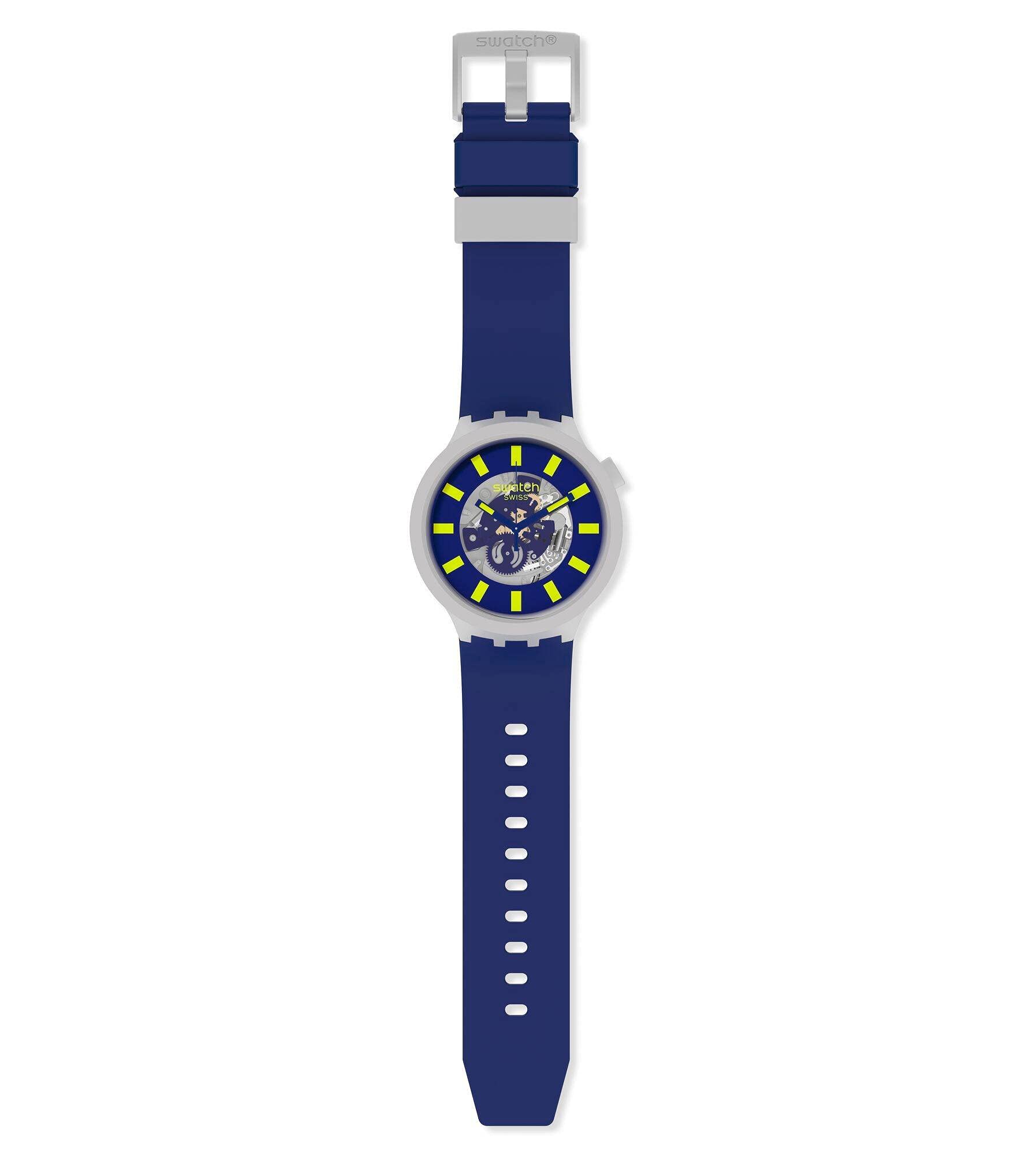 Swatch Big Bold BIOCERAMIC Quartz Silicone Strap 20 Casual Watch (Model: SB03M103) Grey