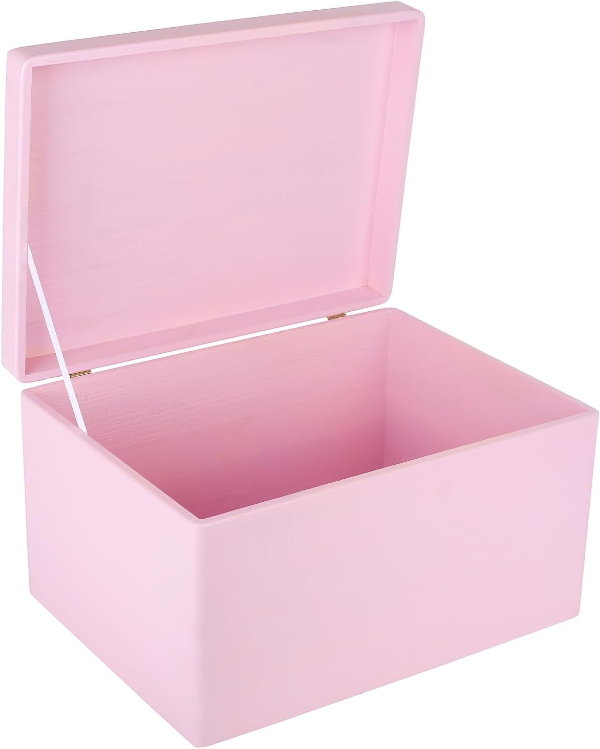 Large Pink Wooden Box Storage with Hinged Lid | 15.8 x 11.8 x 9.44 inches (+-0.5) | Gift Box Storage Document | Wood Keepsake Chest Product NOT Intended for 15 Years OR Below XXL | No Handles Pink