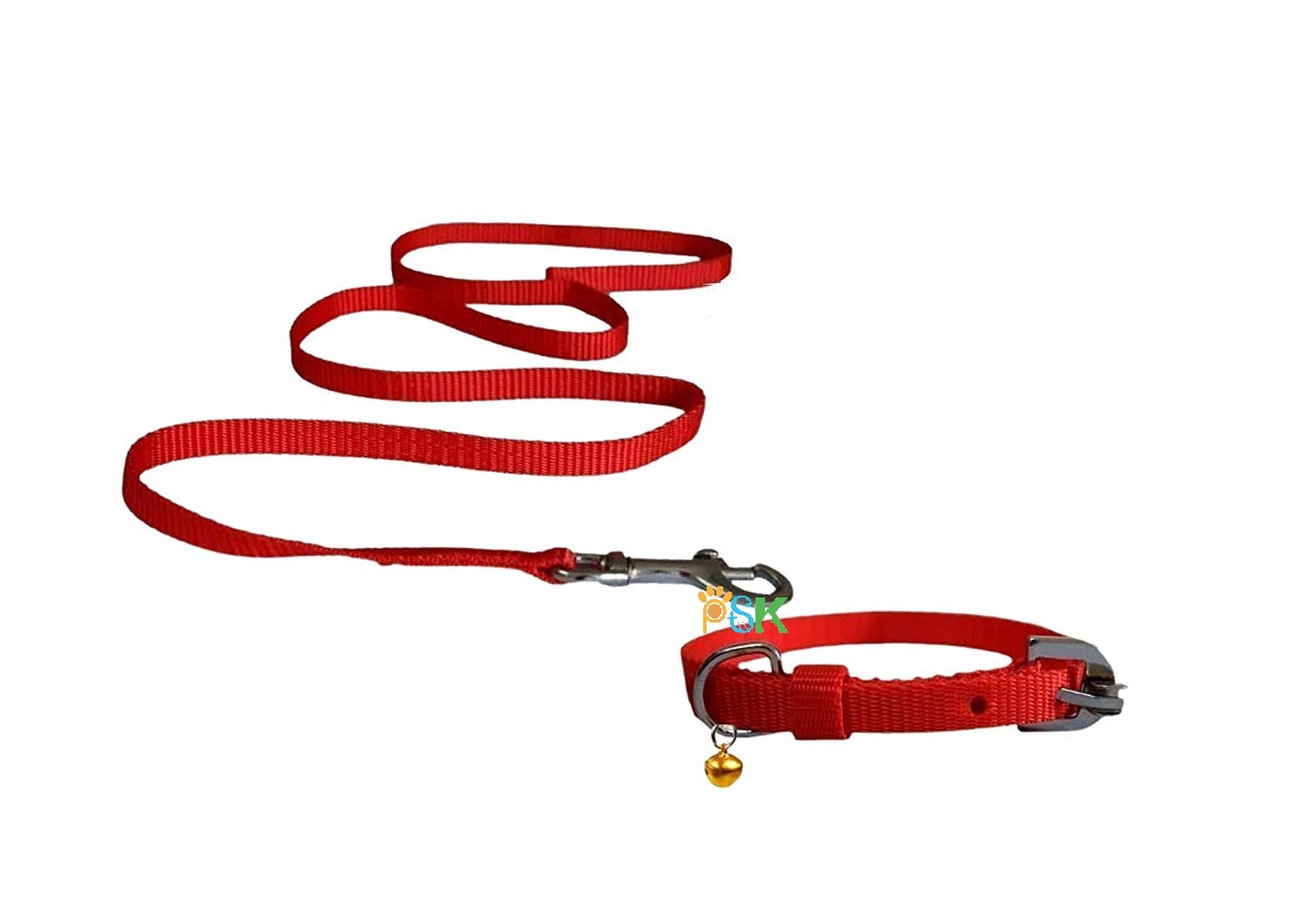 PSK PET MART Adjustable Soft Nylon Paw Plain Strip cat & Dog Collar & Leash Set with Bell for Puppies 10 mm (Color May Vary) (B08WLWGZX1) Amazon Price History, Amazon Price Tracker