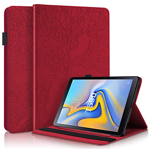 Samsung Galaxy Tab A 10.1 2016 Case Premium PU Leather Flip Folio Protective Shell Wallet Case Cover with Stand Kickstand for Samsung Galaxy Tab A 10.1inch SM-T580/T585 -Red