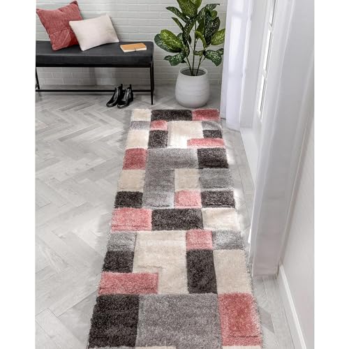 Image of 2x6 ft Fluffy Shaggy Carpet - Non-Slip Runner for Hallway, Kitchen, and Bedroom with Premium Texture