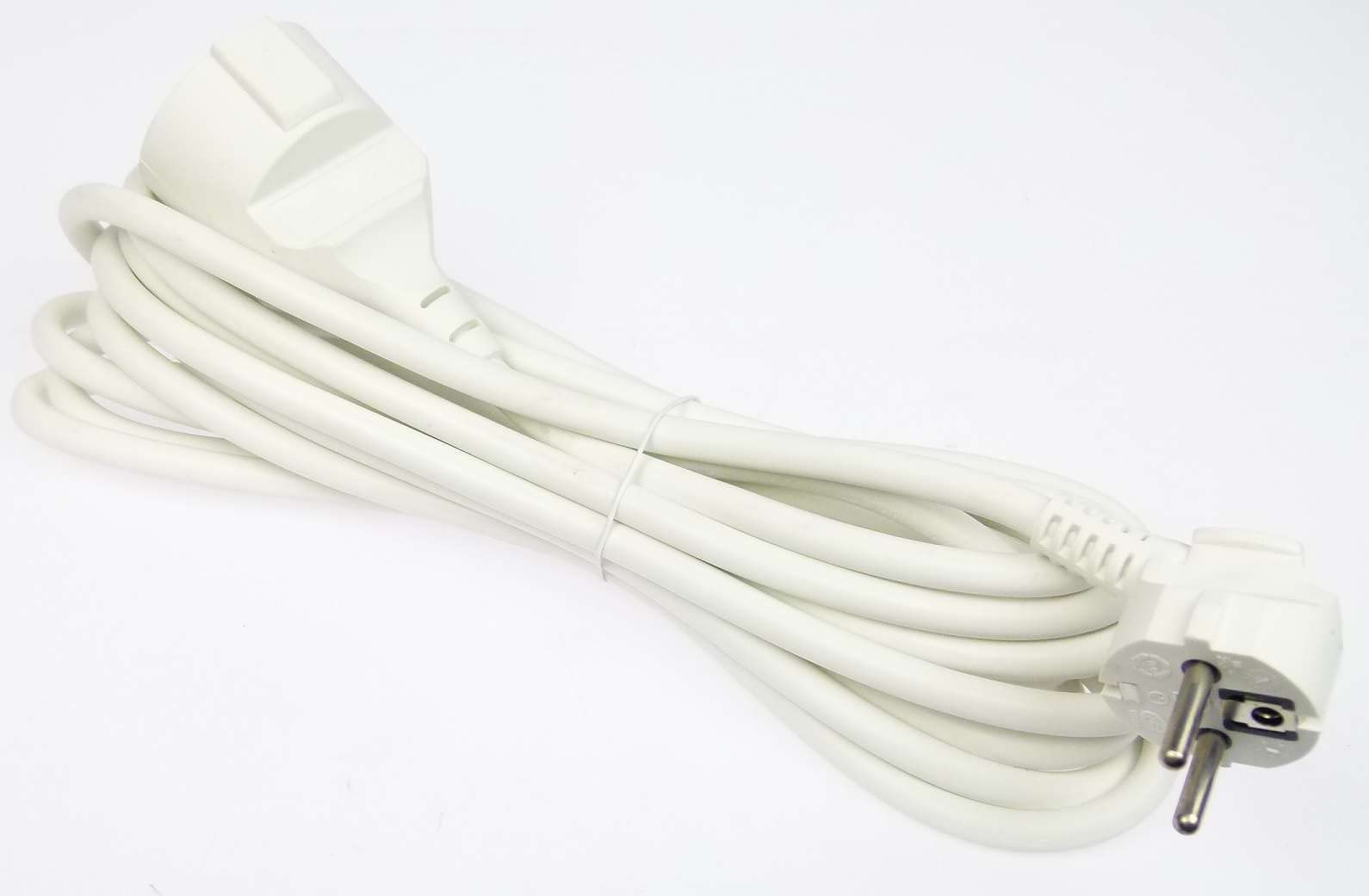 GLT 5 x Paccs 5 m Schuko Verlängerungskabel Stromkabel Weiss H05VV-F 3G1.5 mm²