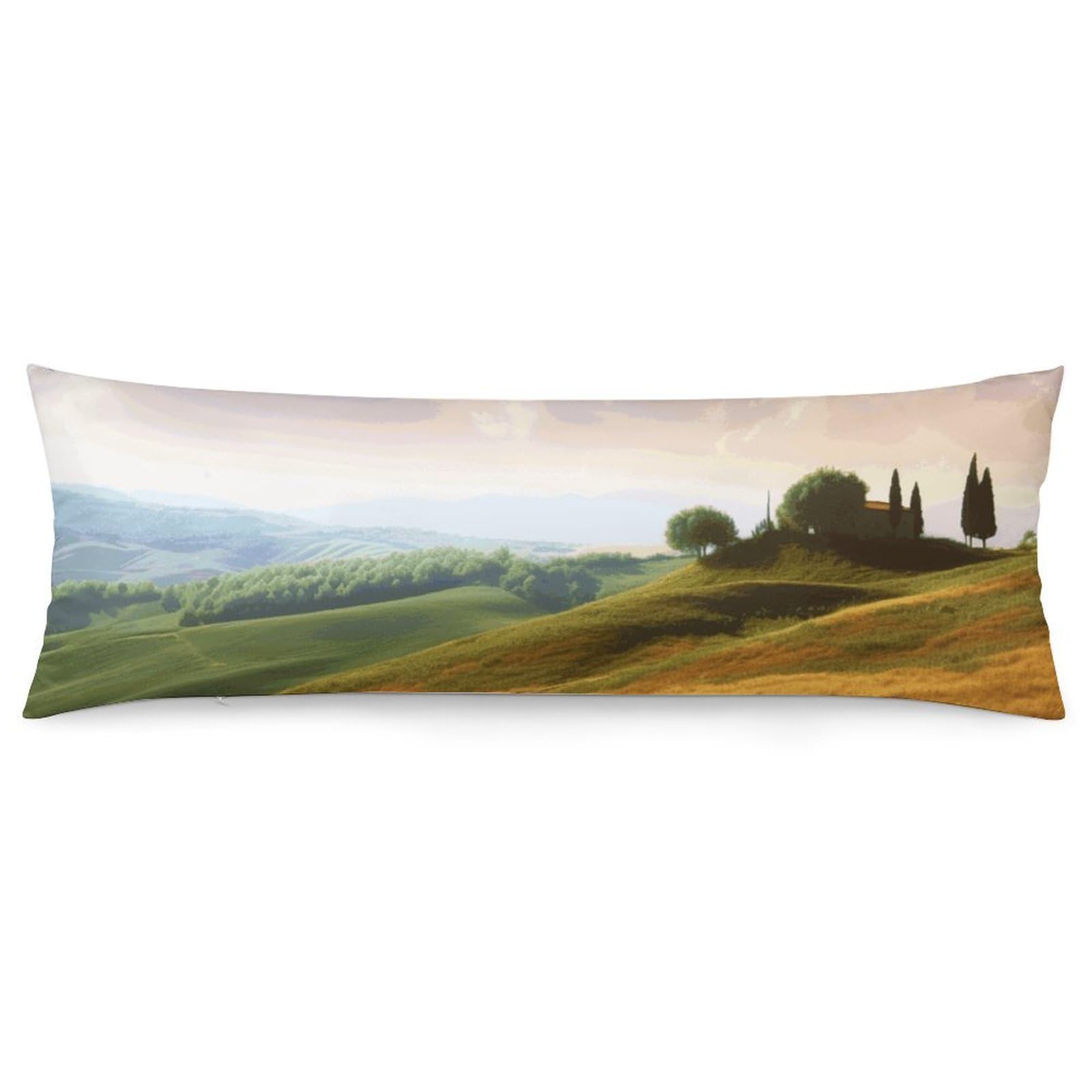 2 Pack Pillow Cases for Hair and Skin, Soft Breathable Pillow Case Covers with Hidden Zipper, Landscape Pillowcase 20"x54" Pillow Covers for Sleeping Gift