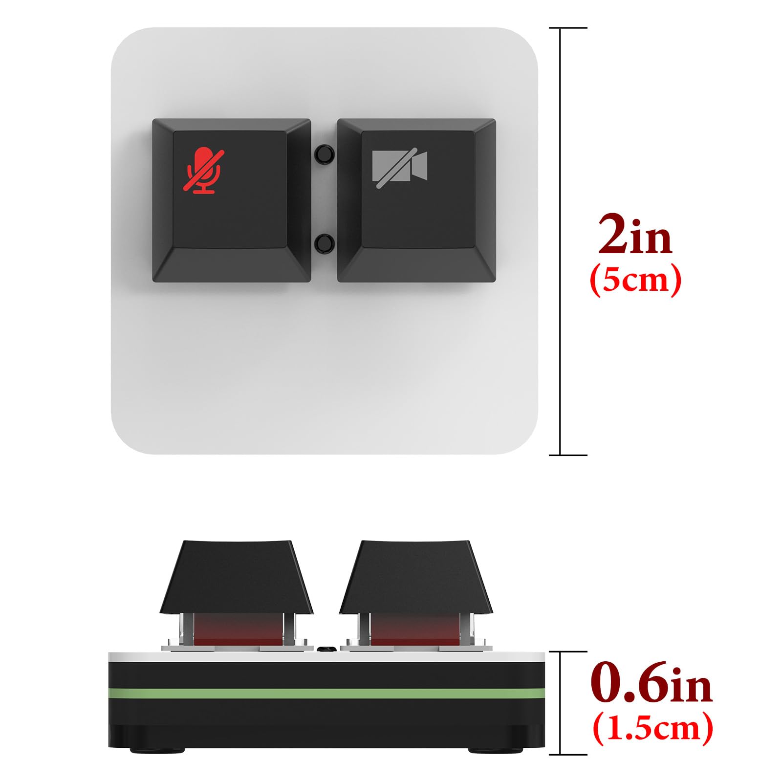 Geekria RGB Meeting Mute Controller Kompatibel mit macOS Microsoft Teams App, Stumm/Unmute Mic Audio, Stop/Start Video, Mechanische Tastaturtasten für Online-Klasse, Konferenz (Weiß)