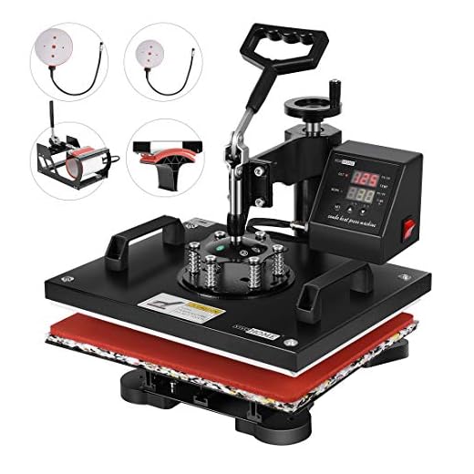 VIVOHOME 5 in 1 Combo Multifunctional Swing Away Clamshell Printing Sublimation Heat Press Transfer Machine for T-Shirt Hat Cap Mug Plate 15 x 12 Inch
