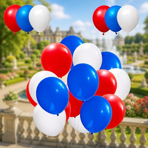 Lot de 500 ballons tricolores Royaume-Uni 25,4 cm pour décoration thématique