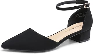 Women's Dress Shoes Low Heel Pumps Closed Toe Comfort Casual D'Orsay Flats Ankle Strap - Buy now