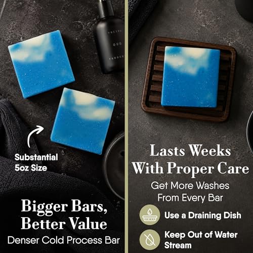 Image of 360Feel Handmade Castile Soap - Cool Water, 5 oz, 4-Pack | Handmade with Essential Oils for Soothing Scent - Suitable Gift for Anniversaries, Weddings and Holiday Stockings