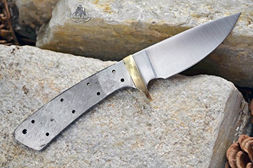 (Set of 2) CUSTOM BLANK Knives Knife Blade Drop Point 6 1/2in w/Brass Guard Bolster BL013