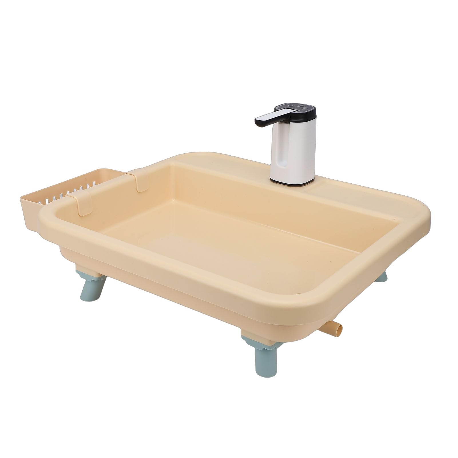 Tonysa Lavello Elettrico Portatile da Campeggio - Stazione di Lavaggio per Campo all'Aperto, Lavabo Mobile con Pompa dell'Acqua, Rubinetto Spray in PP da 1200 MAh per Lavastoviglie da Viaggio per