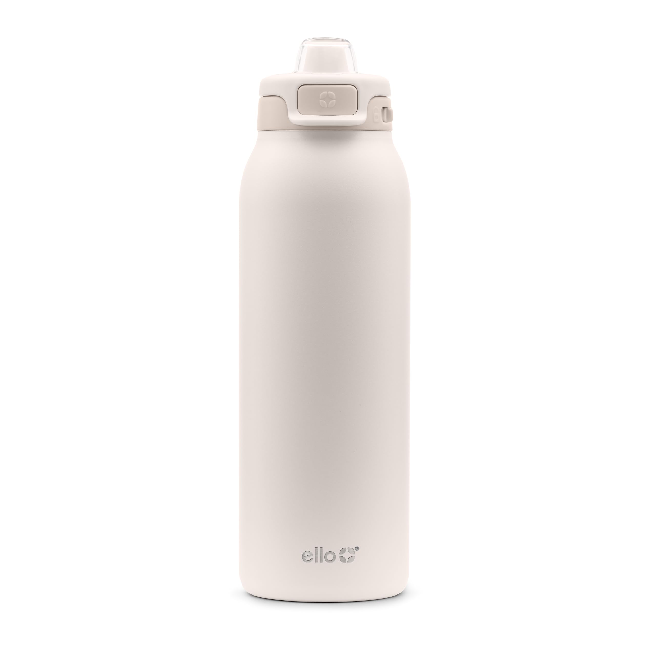 Ello Pop &amp; Fill 32oz Stainless Water Bottle, Sip or Chug, Tonal Cream, 32 Ounces (Pack of 6)