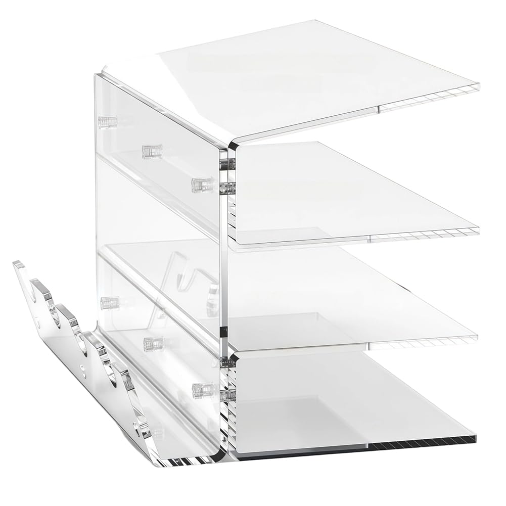 IJSDNVJNDX Keyboard Mouse Desktop Organizer Acrylic 3 Tier Stand Frame Shelf Keyboard Storage Tool for Study Room Transparent