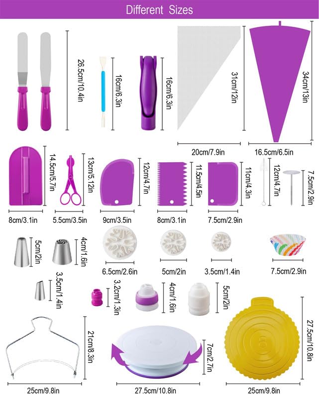 Nifogo Kit Patisserie Douille Patisserie 301 Pièces, Accessoire Patisserie, Plateau Tournant Gateau, Poche a Douille, Caissettes Cupcake