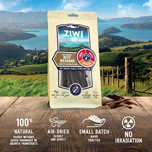 ZIWI Kau-Leckerlis für Hunde, natürlich, luftgetrocknet, einzelnes Protein, getreidefrei, hochwertiges Leckerli, Snack, Belohnung (Rindfleisch-Weasand), 70,9 g (1 Stück)