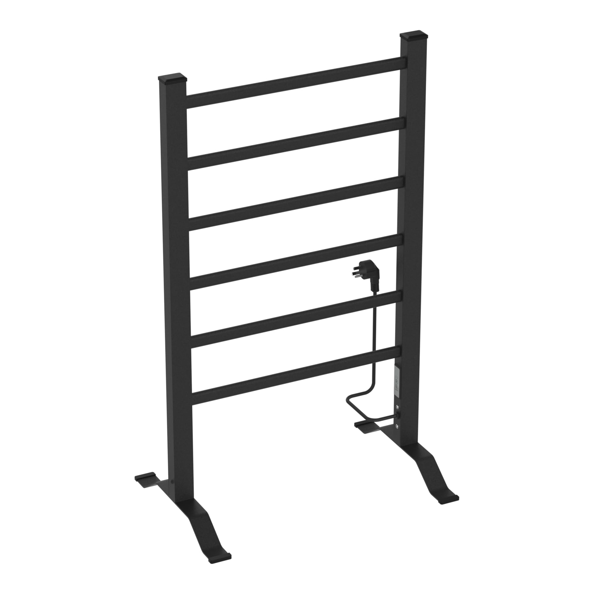 pro.tec Radiador Toallero Eléctrico de Pared o Indepediente Secatoallas para Espacios Reducidos con 6 Barras 100W IP24 Temporizador de 2 o 4 Horas Aluminio 85 x 55 cm - Negro