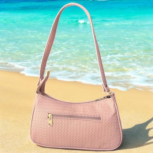 Image of DAISY STAR Woven Textured Shoulder Bag with Gold Chain Detail II Shoulder Handbag for Girl & Women II