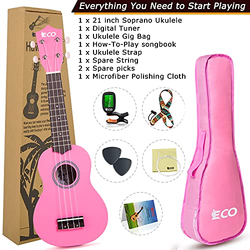 Ieco CA013 Soprano Ukulele Beginner Kit For Kids Adults 21 Inch Ukelele W/Case Strap Tuner Strings Picks thumb #6