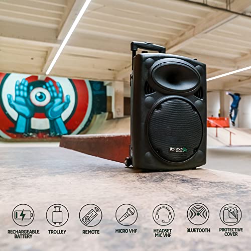 Port12VHF-BT Portable 12" PA Speaker USB SD AUX MP3 Bluetooth