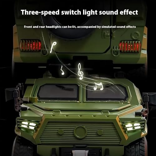 YNZHULIKH 1:18 Scale Military Armored Vehicle Model, Die-Cast Metal, Opening Doors, Rotating Gun Turret, Green - Image 5