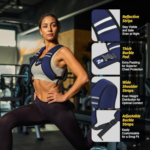 Image of ZELUS Weighted Vest, Washable Z-Fit Soft Iron Weighted Vest for Women and Men, 5 /10 /15 lb Weight Vest with Reflective Strips & Adjustable Straps, Ultra Thin Weight Vest for Gym Strength Training