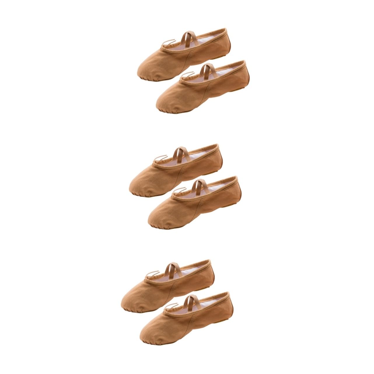3 Pairs Flats Canvas Dance Shoes Ballet Practice Shoes Ballet Shoes Slippers Ballet Pilates Shoes Stretch Canvas Ballet Slippers Ballet Dance Shoes Girl Child Elastic Soles