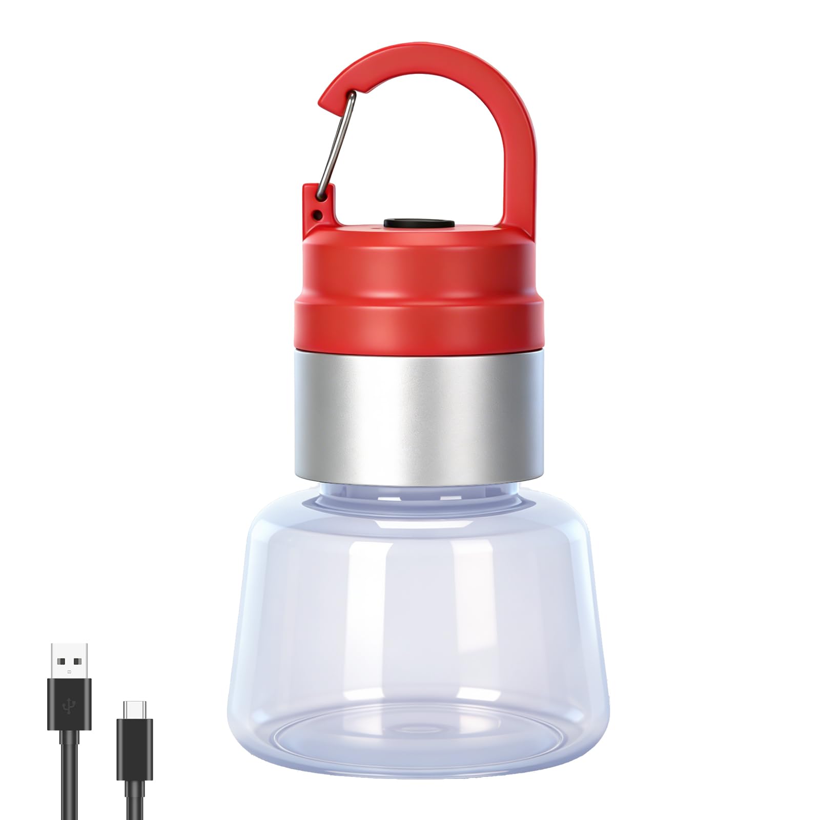 Lampada da campeggio a LED portatile con gancio per appenderla, lanterna a batteria ricaricabile per campeggio all'aperto, escursionismo, interruzioni di corrente di emergenza (rosso)