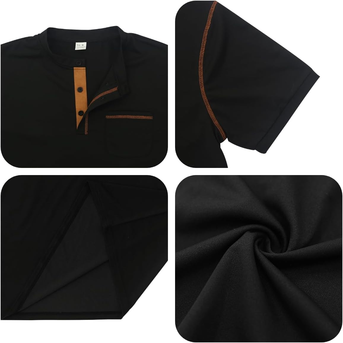 Rela Bota Men’s Henley Shirts Short Sleeve Casual Basic T-Shirts Fashion Classic Lightweight Button Tee Tops - Image 6