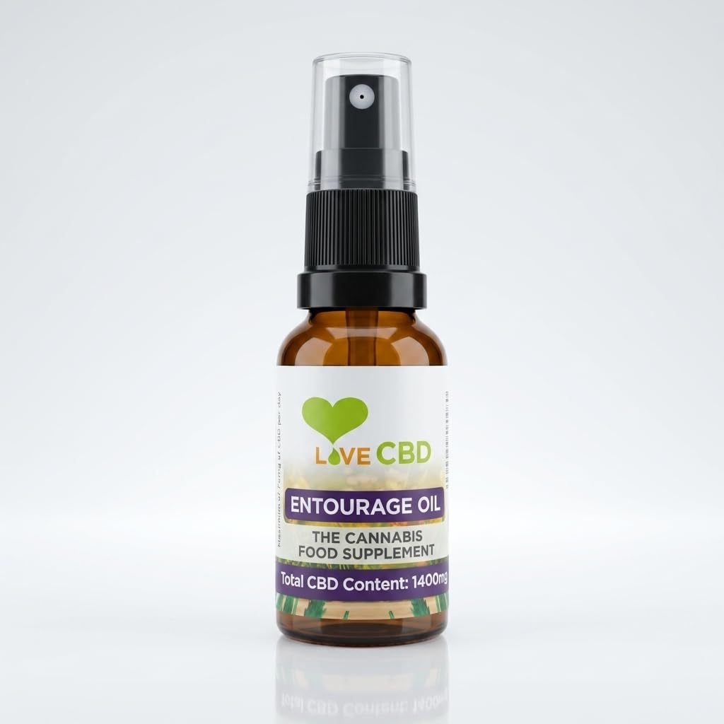 Love CBD Oil - High Strength 1400mg Broad Spectrum - Vegan Friendly - 20ml - UK Made