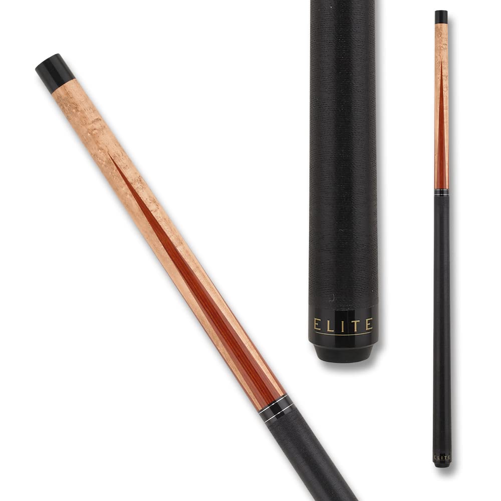 Elite ELBKRS Break Pool Cue - Birdseye Maple, Black Veneers and Rosewood Points - 21oz
